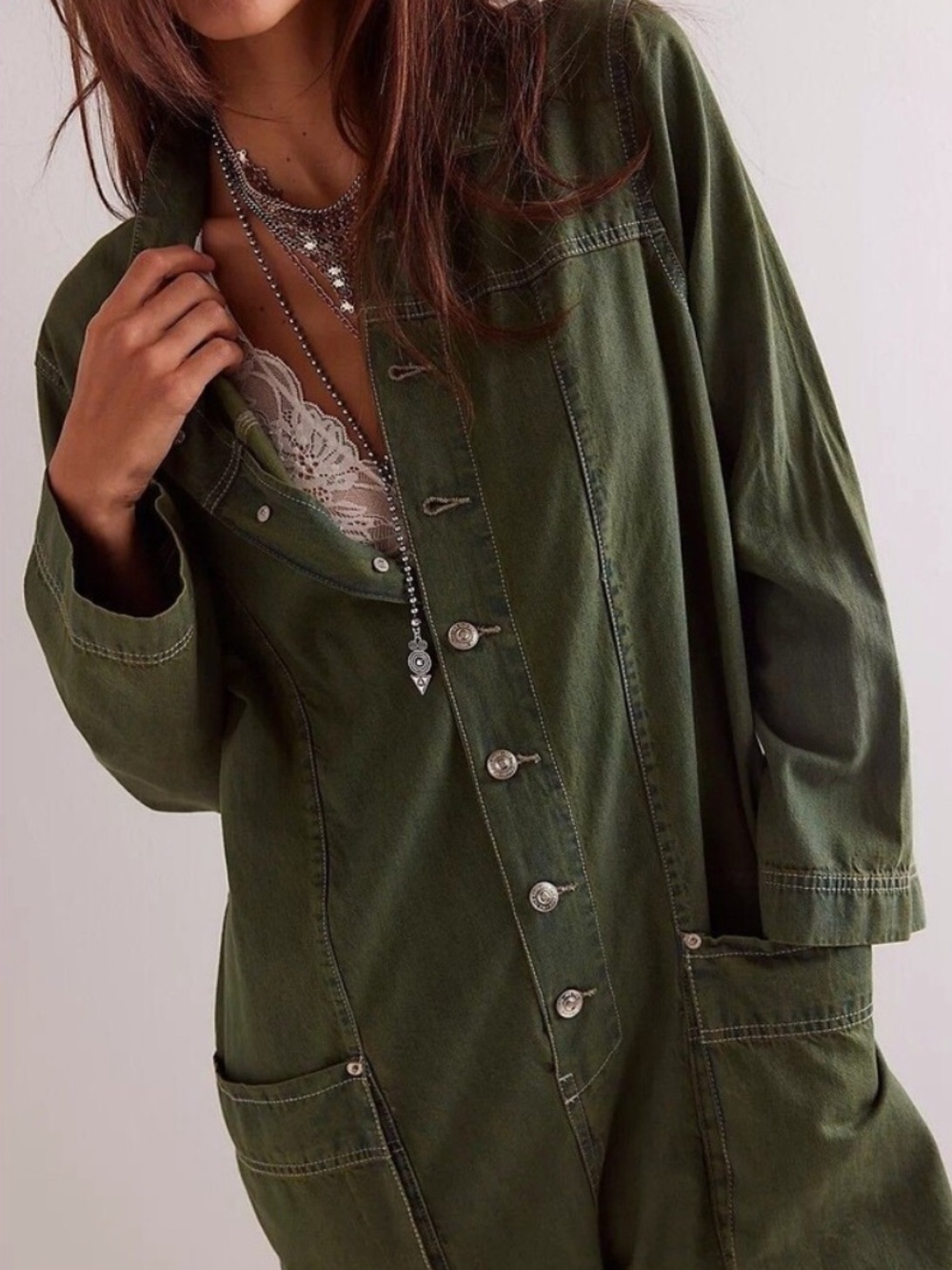 New Margarita Jumpsuit In Everglades Green Size  L - Picture 3 of 12